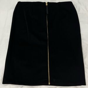 Vince Camuto Women’s Black Gold Zipper Straight Skirt Large